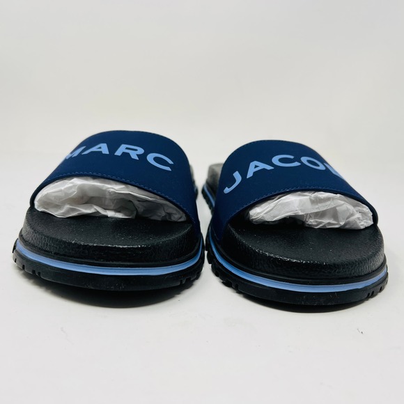 Copied - NEW! Marc Jacobs The Slide Navy Blue Sandal Shoe Flip Flop - 9 - Picture 5 of 5